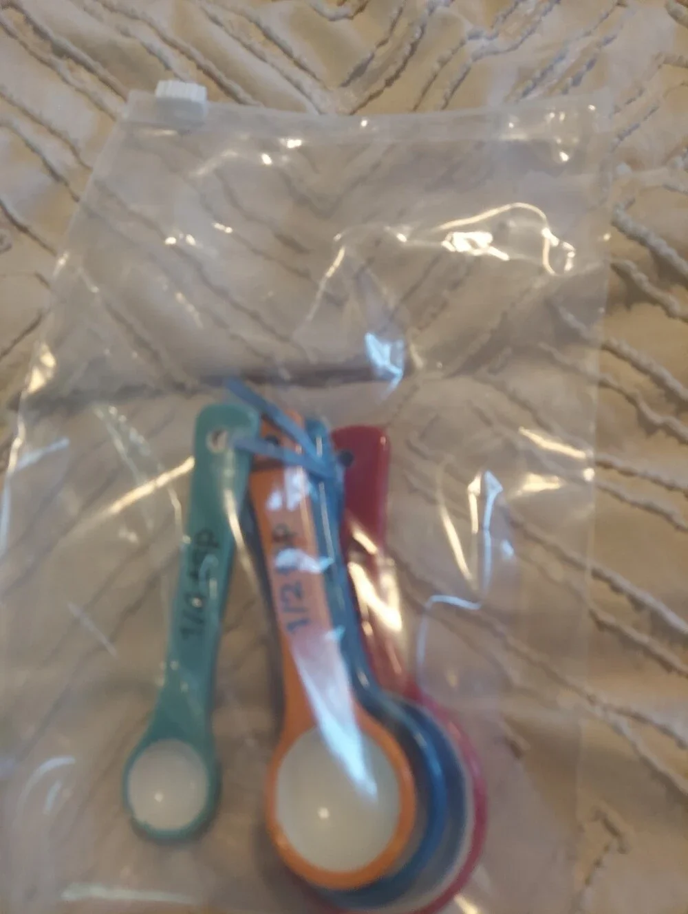 Colorful Ceramic Measuring Spoons Set 4-Piece Red Blue Orange Teal